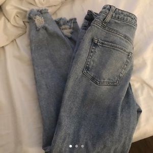 Distressed mom jeans